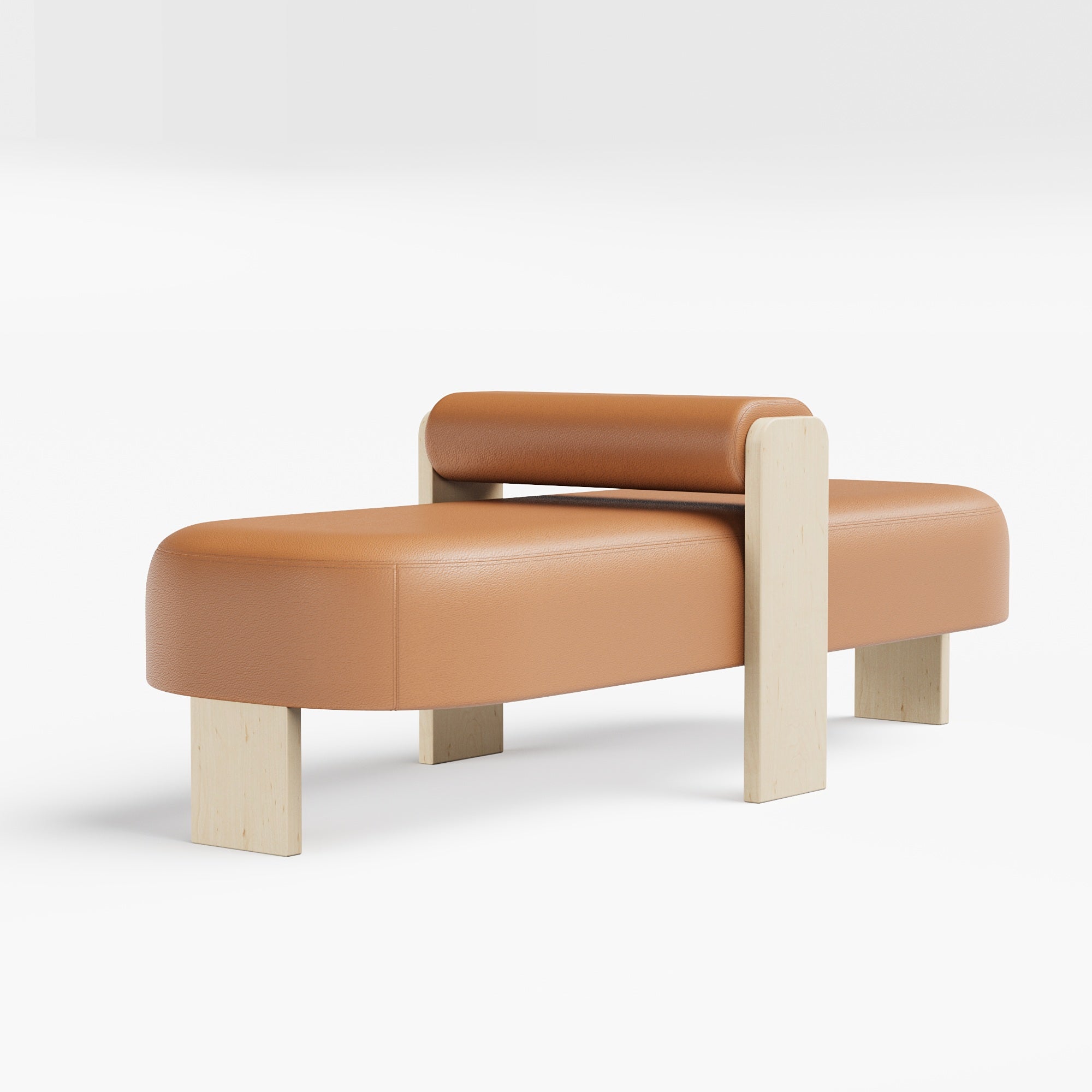 Club Ottoman w/Bolster - Panorama Pigmented Leather