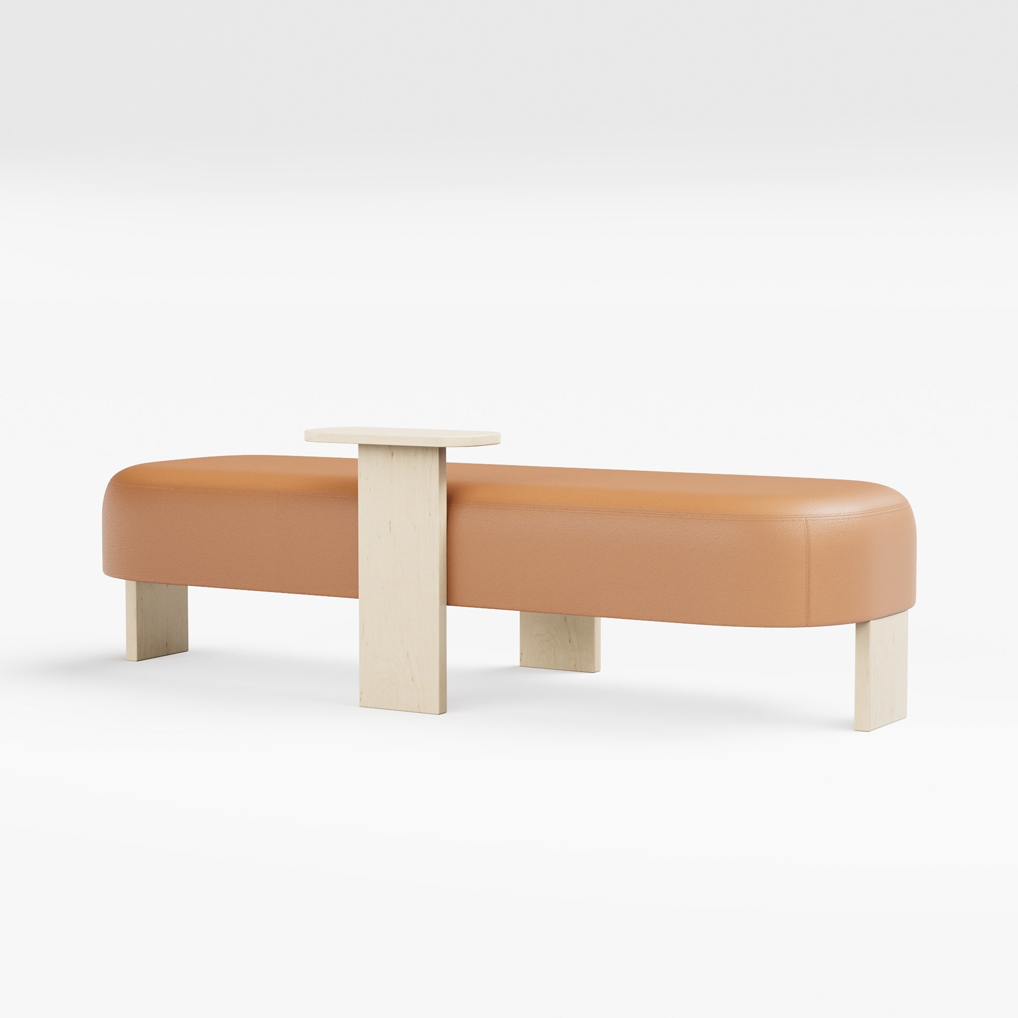 Club Ottoman with Tabletop Leg - Planum Knitted Fabric