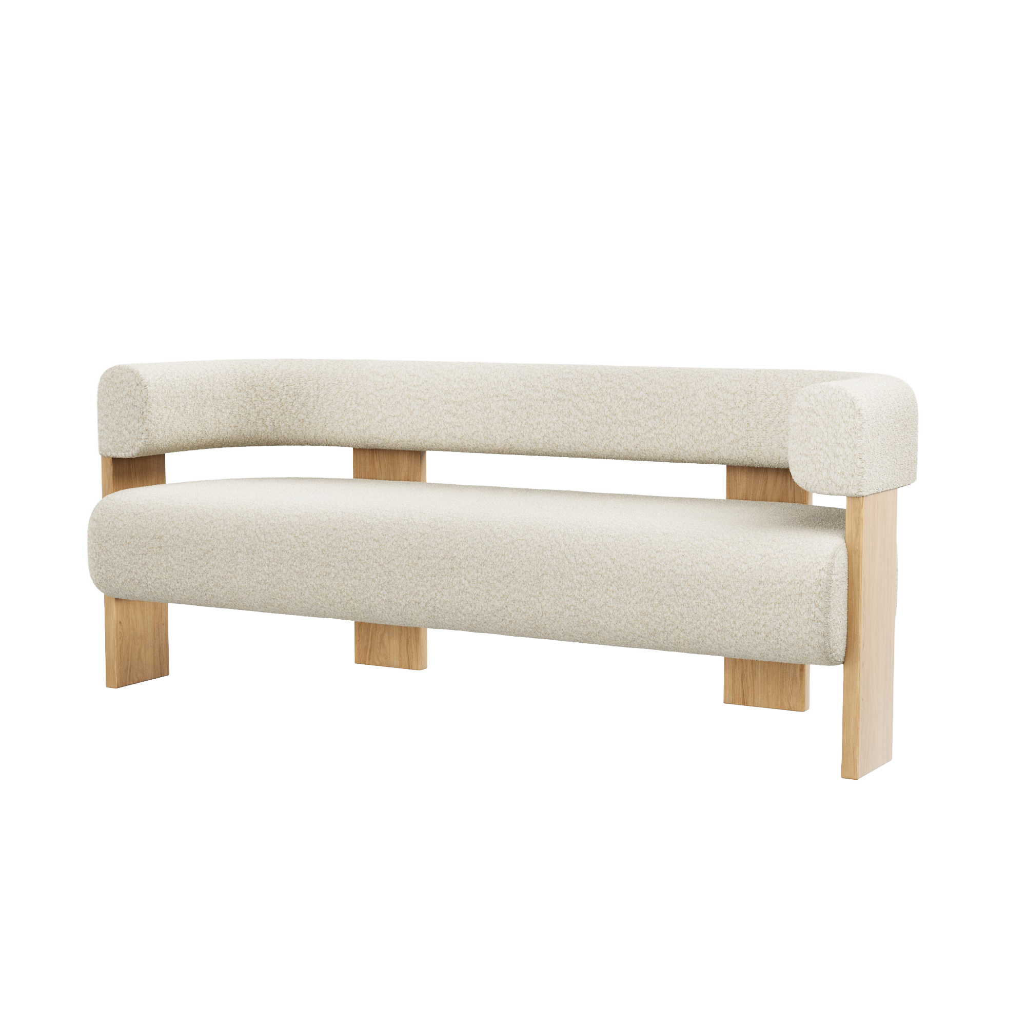 Club 2.5 Seater Lounge - Sahco Elle Curled Bouclè Fabric