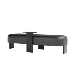 Club Ottoman with Tabletop Leg - Panorama Pigmented Leather
