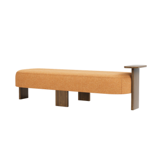 Club Ottoman with Tabletop Leg - Melange Nap Woollen Fabric