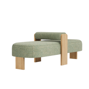 Club Ottoman w/Bolster - Elle Curled Bouclè Fabric