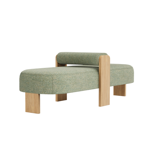 Club Ottoman w/Bolster - Elle Curled Bouclè Fabric