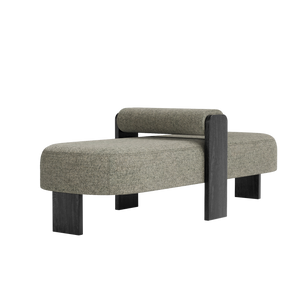Club Ottoman w/Bolster - Melange Nap Woollen Fabric