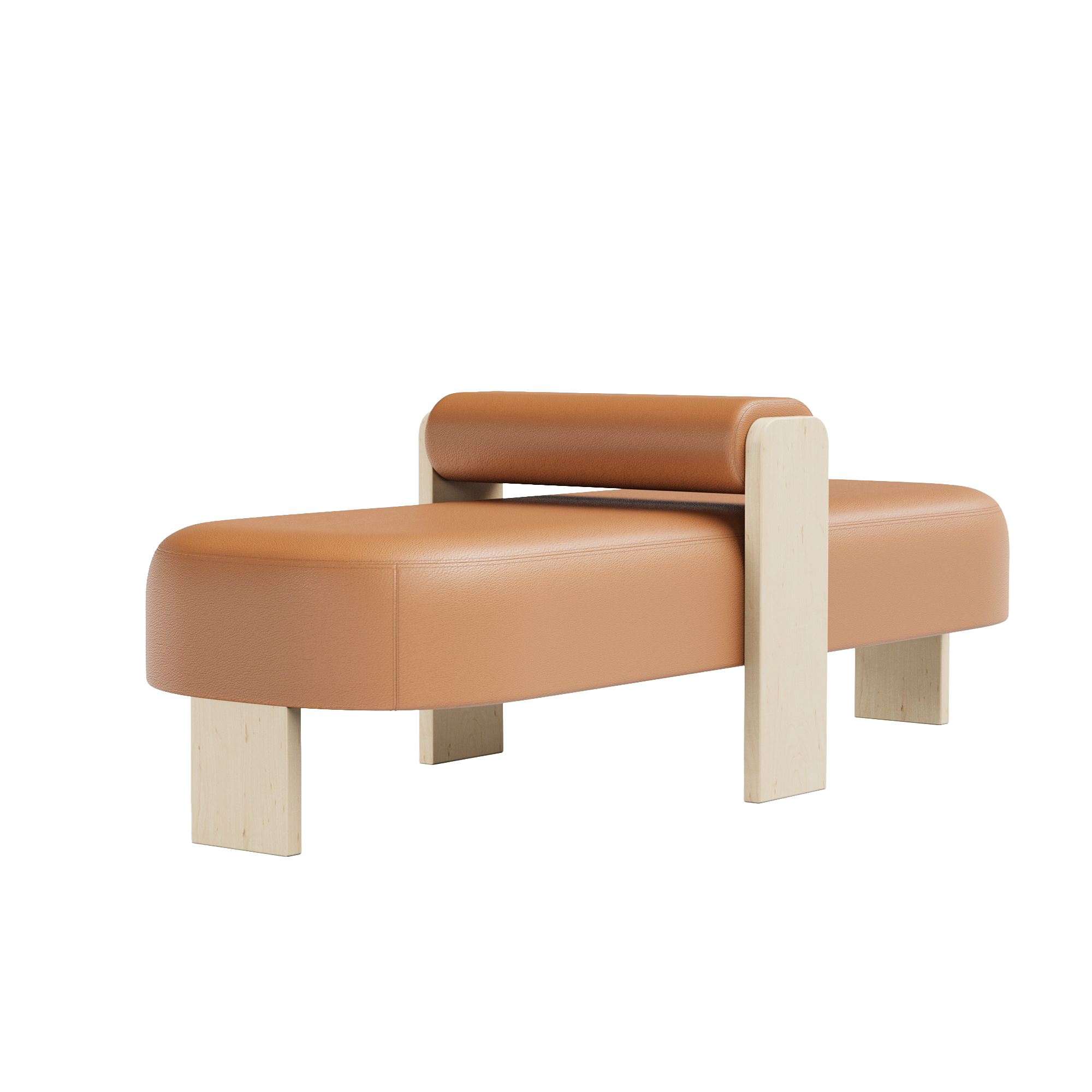 Club Ottoman w/Bolster - Panorama Pigmented Leather