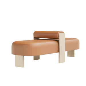 Club Ottoman w/Bolster - Panorama Pigmented Leather