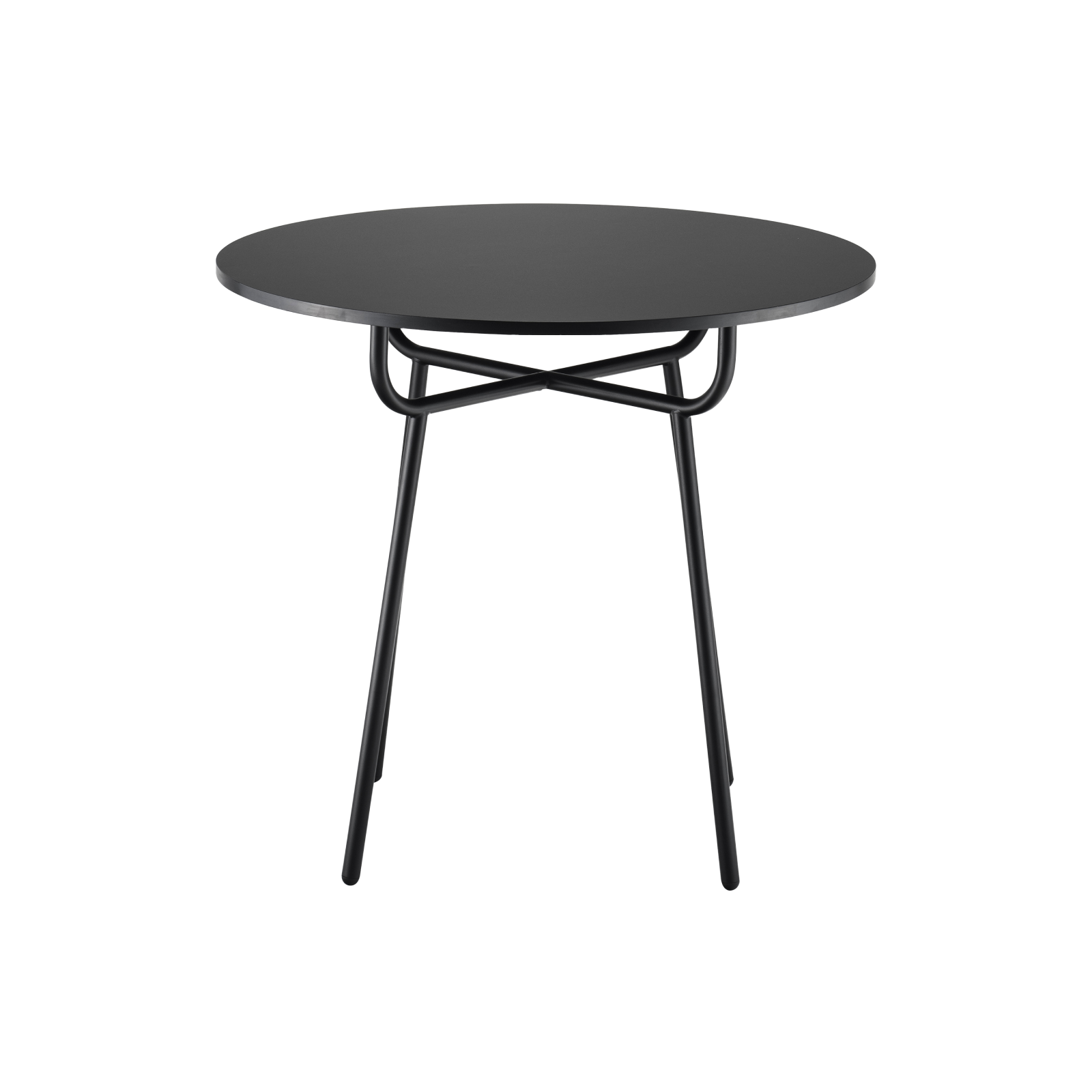 Grille Round Table with Tubular Base