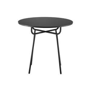 Grille Round Table with Tubular Base