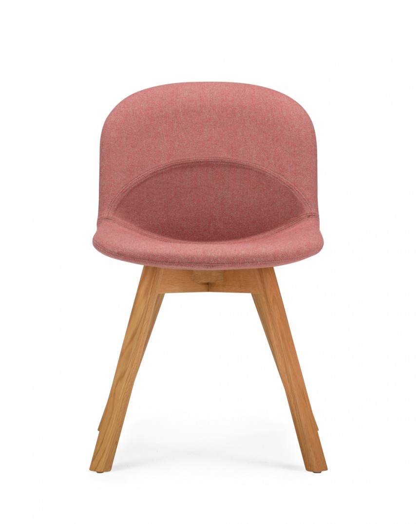 Lunar Chair in Camira Mainline Flax Temple Upholstery with Lander Natural Oak Base