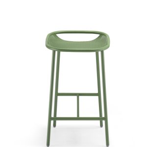 Grille Outdoors/In (650mm Seat Height) Counter Stool - Reseda Green front