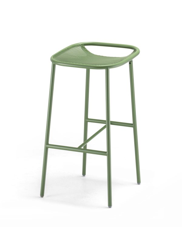 Grille Outdoors/In (750mm Seat Height) Bar Stool - Reseda Green angle