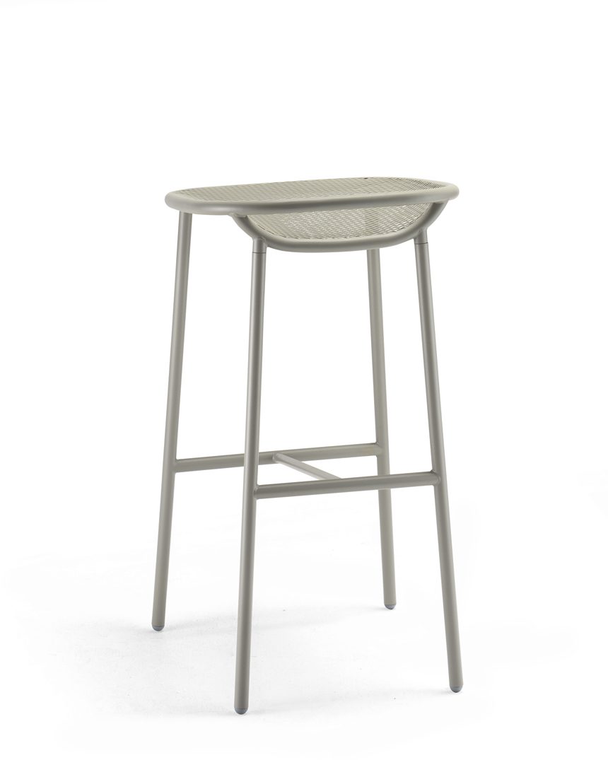 Grille Outdoors/In (750mm Seat Height) Bar Stool – Stone Grey behind
