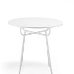 Grille Outdoors/In Residential Table with 800mm Round Table top – Matt White first image