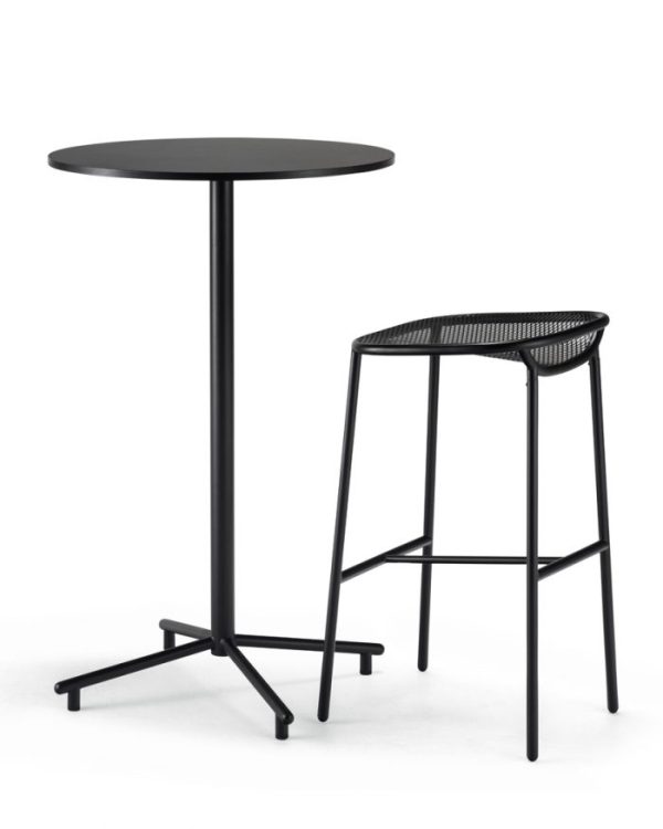 Grille OutdoorsIn (750mm Seat Height) Bar Stool - Matt Black with table